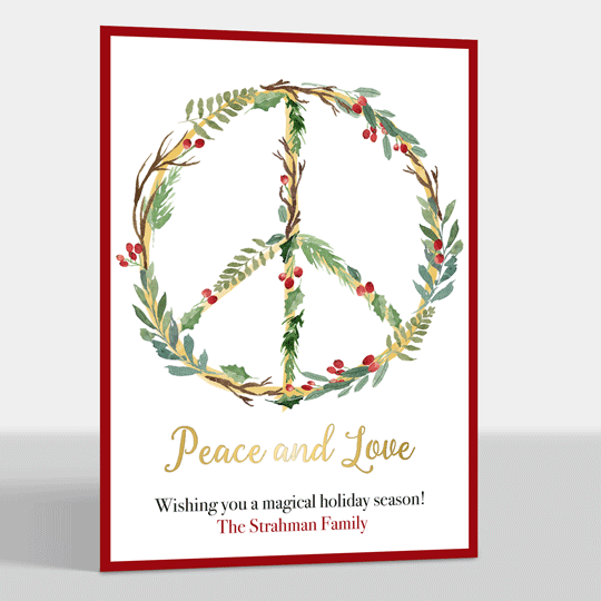Holiday Peace Flat Foil Holiday Cards